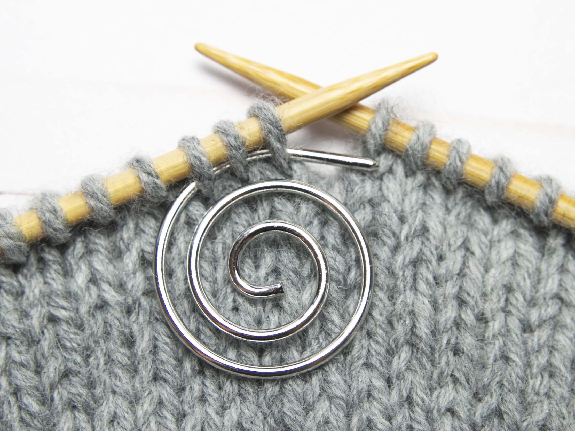 Silver Spiral Cable Knitting Needle Stitch Holder